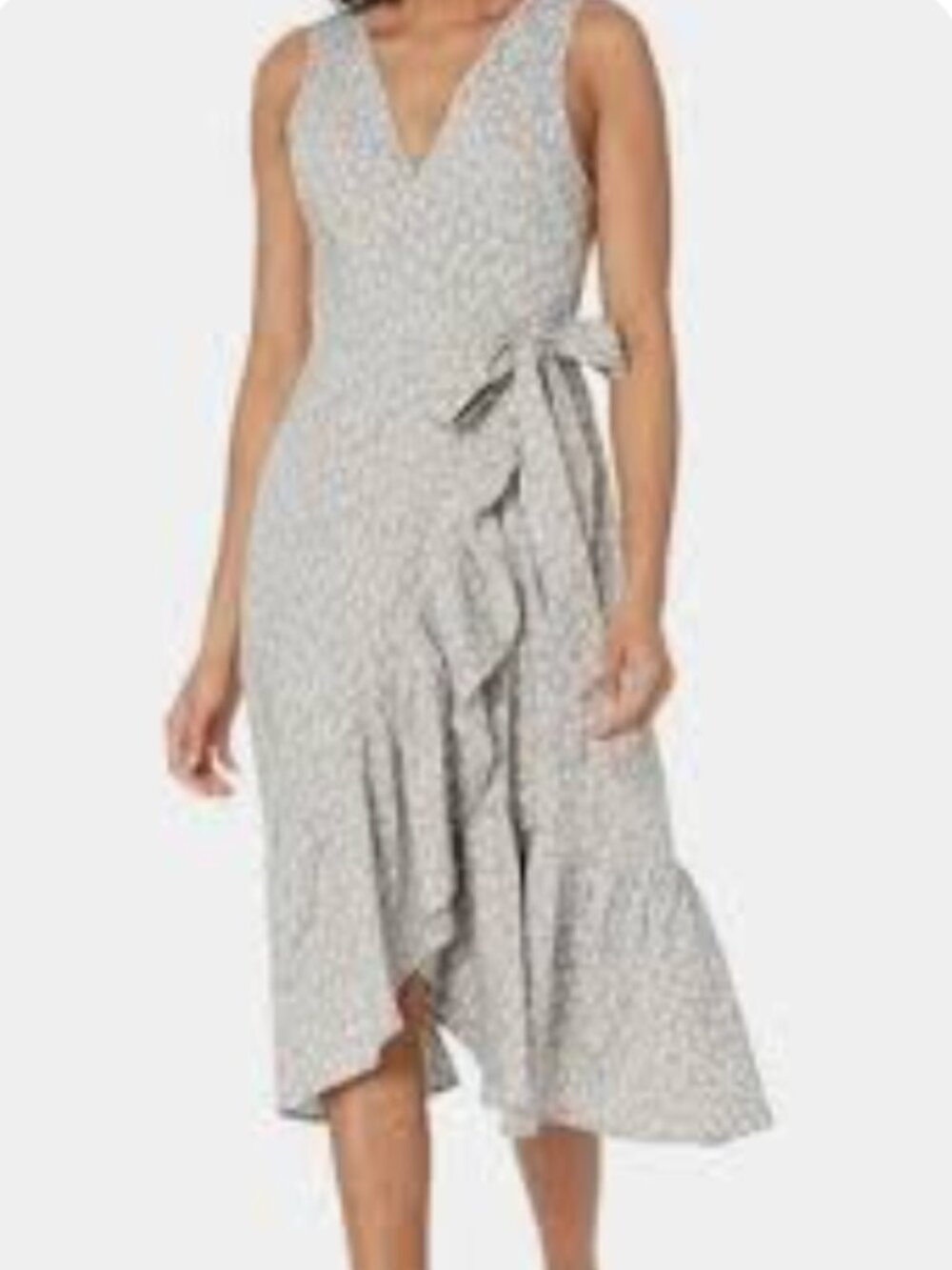 Madewell Jordan CASCADING RUFFLE Wrap Dress in Still Dawn